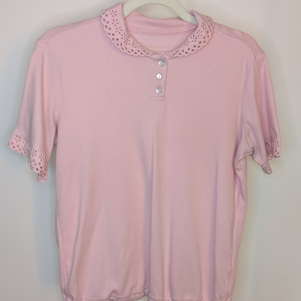 Blair Pink Eyelet Top